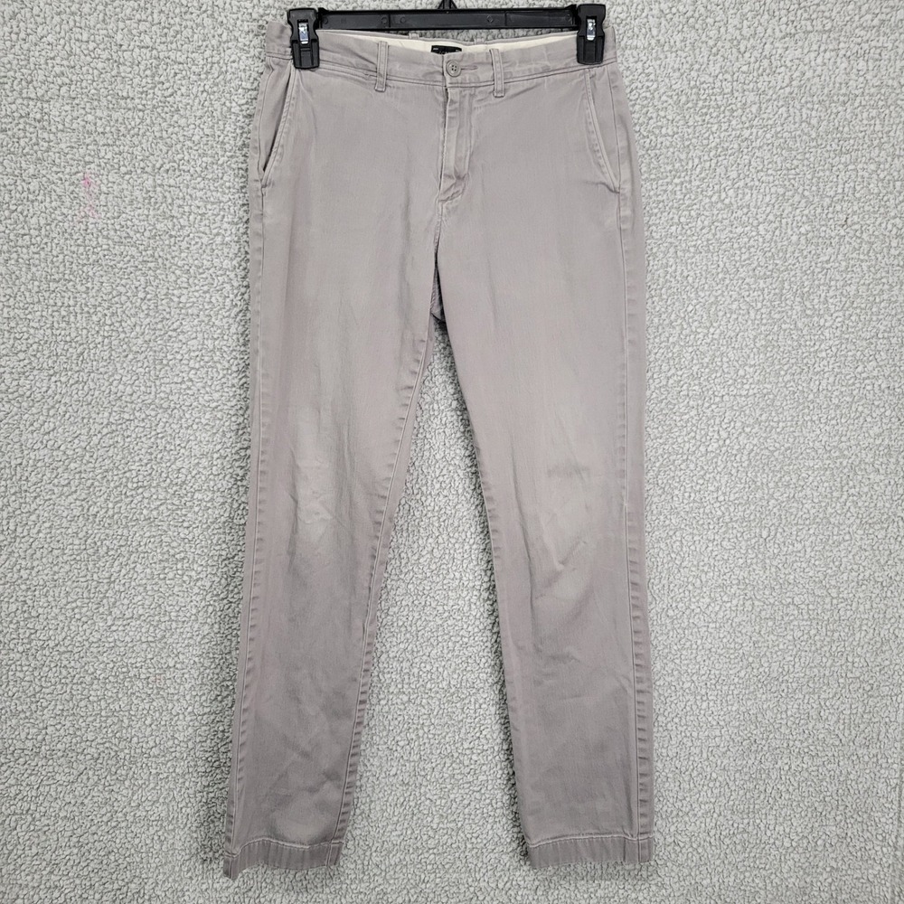 J.Crew Stretch Chino Pants Mens 29x32 Gray Flat Front Casual Trousers